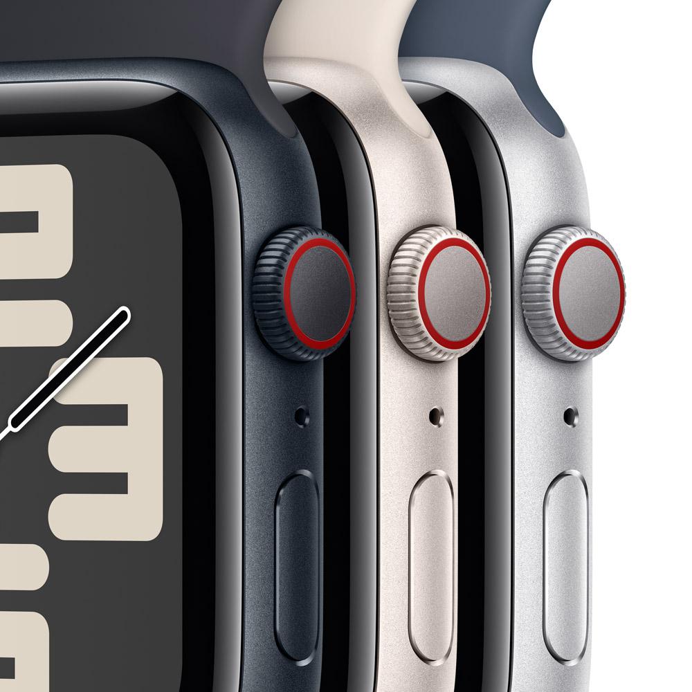 Apple Watch SE GPS + Cellular • Caja de aluminio color medianoche de 44 mm • Correa deportiva color medianoche - M/L