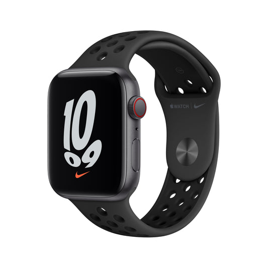 Apple Watch Nike SE (GPS+Cellular) - Caja de aluminio en gris espacial 44 mm - Correa Nike Sport antracita/negra - Talla única