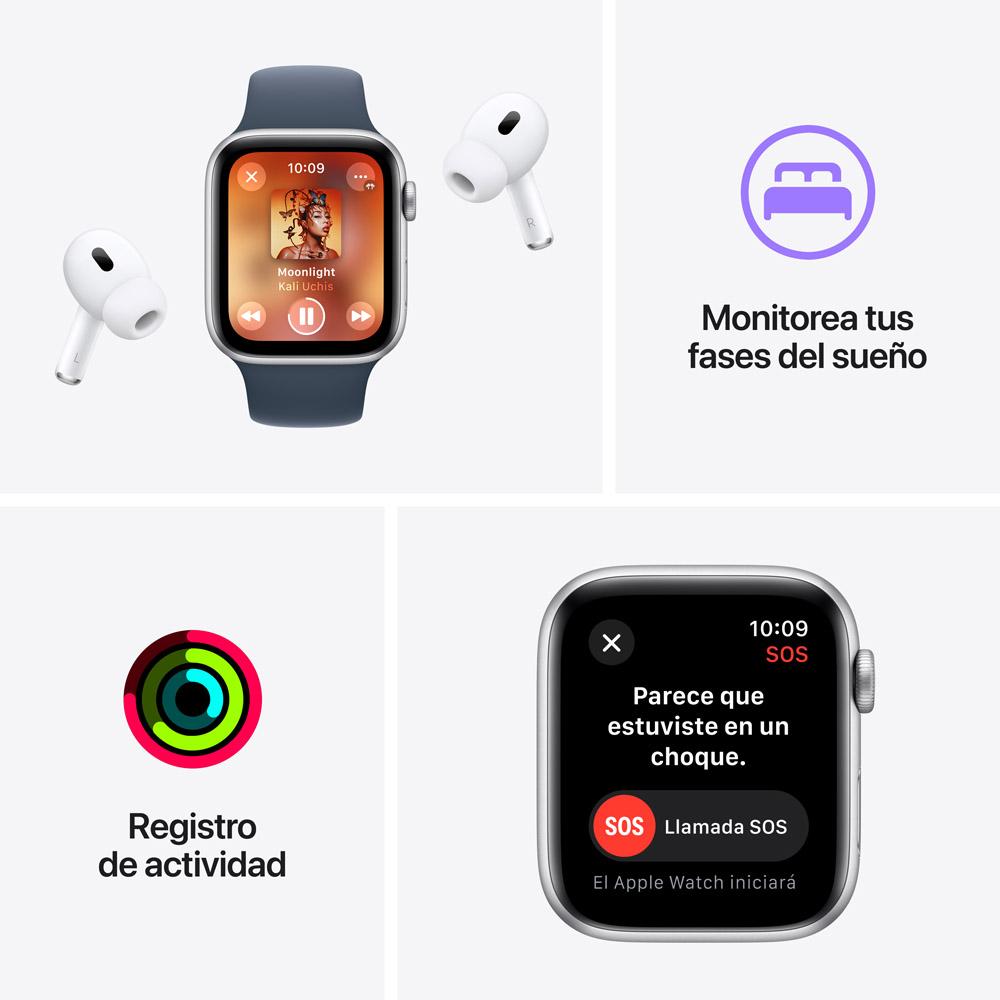 Apple Watch SE GPS + Cellular • Caja de aluminio blanco estelar de 44 mm • Correa deportiva blanco estelar - M/L