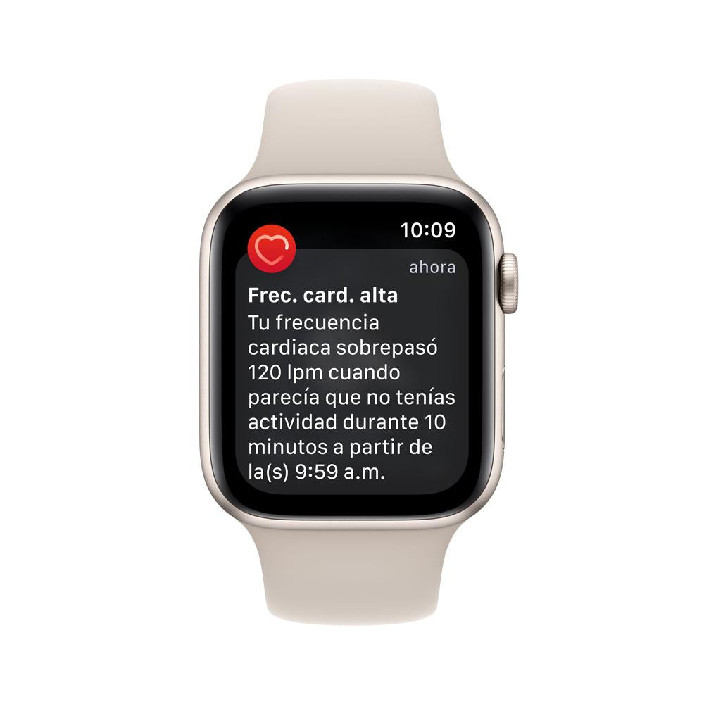 Apple Watch SE (GPS + Cellular) - Caja de aluminio en blanco estrella de 44 mm - Correa deportiva blanco estrella - Talla única