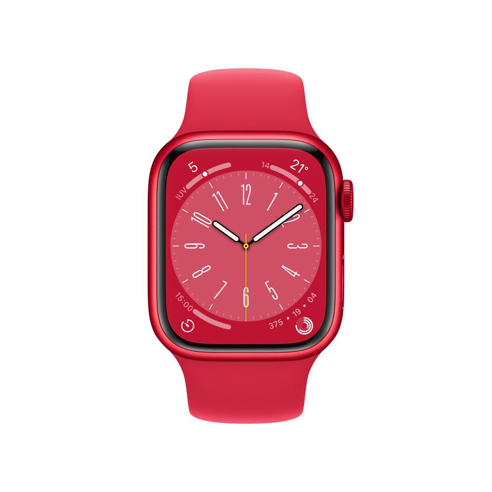 Apple Watch Series 8 (GPS + Cellular) - Caja de aluminio (PRODUCT)RED de 41 mm - Correa deportiva (PRODUCT)RED - Talla única