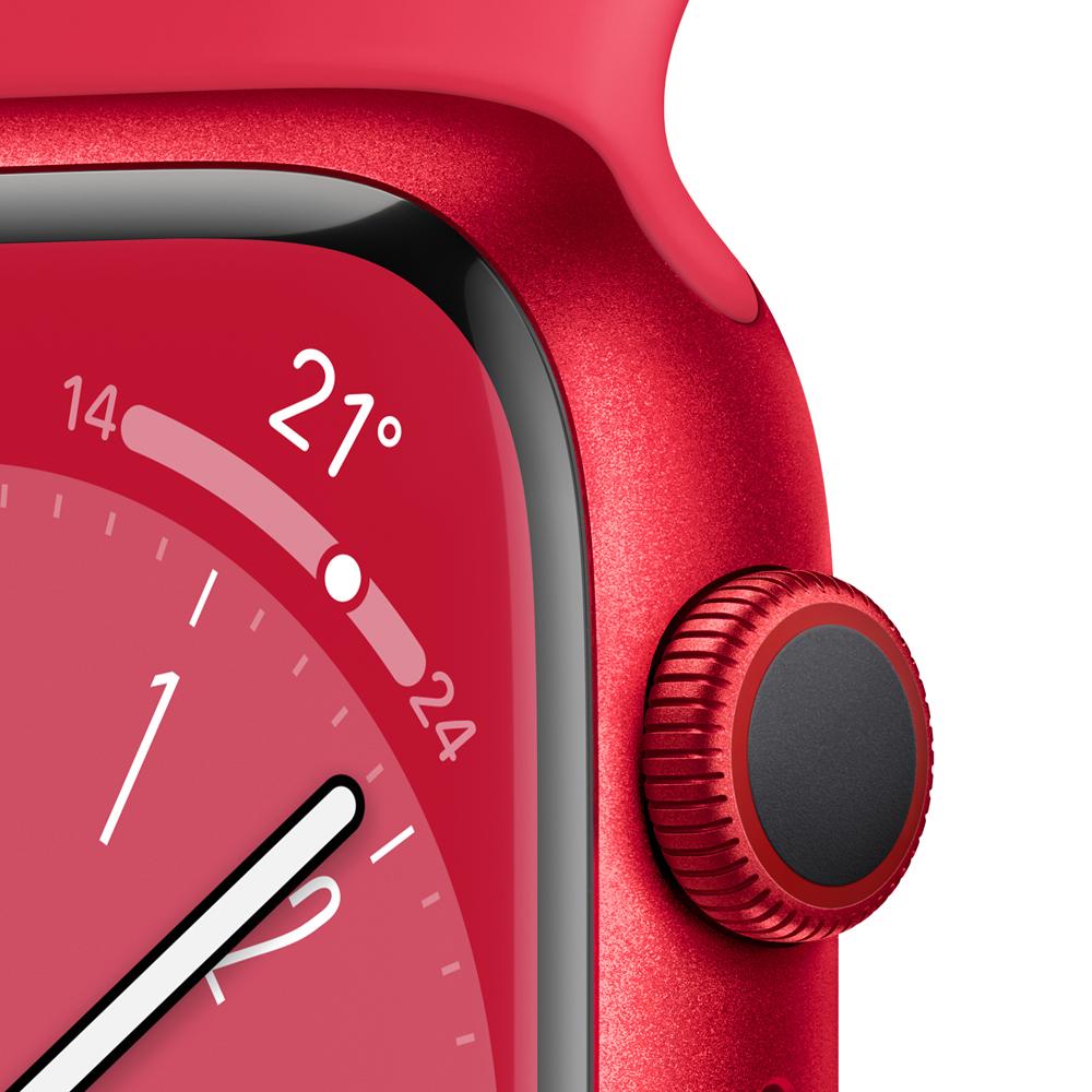 Apple Watch Series 8 (GPS + Cellular) - Caja de aluminio (PRODUCT)RED de 41 mm - Correa deportiva (PRODUCT)RED - Talla única