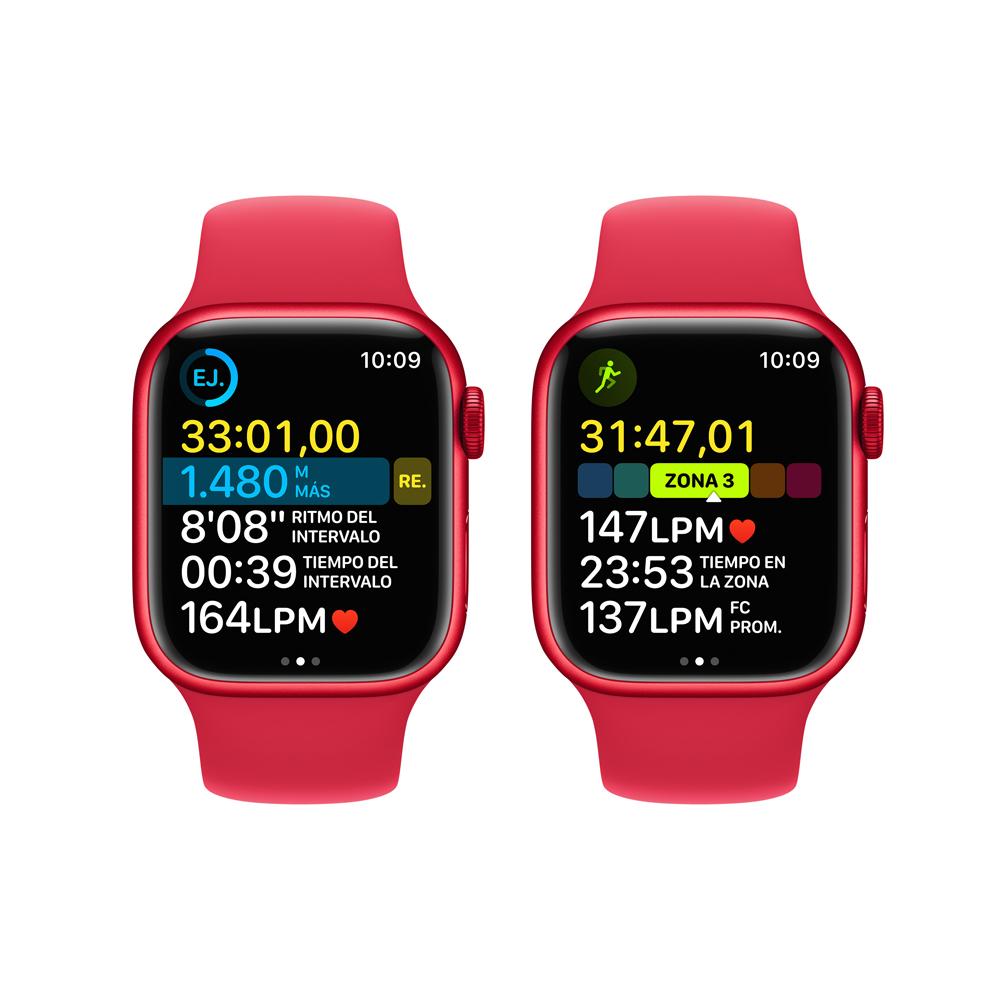 Apple Watch Series 8 (GPS + Cellular) - Caja de aluminio (PRODUCT)RED de 41 mm - Correa deportiva (PRODUCT)RED - Talla única