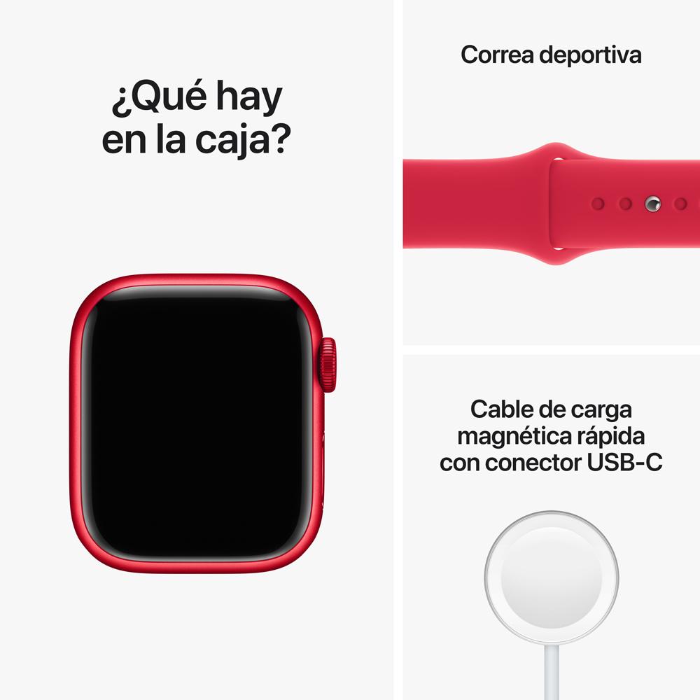 Apple Watch Series 8 (GPS + Cellular) - Caja de aluminio (PRODUCT)RED de 41 mm - Correa deportiva (PRODUCT)RED - Talla única