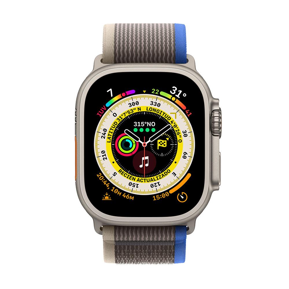 Apple Watch Ultra (GPS + Cellular) - Caja de titanio de 49 mm - Correa Loop Trail azul/gris - Talla M/L