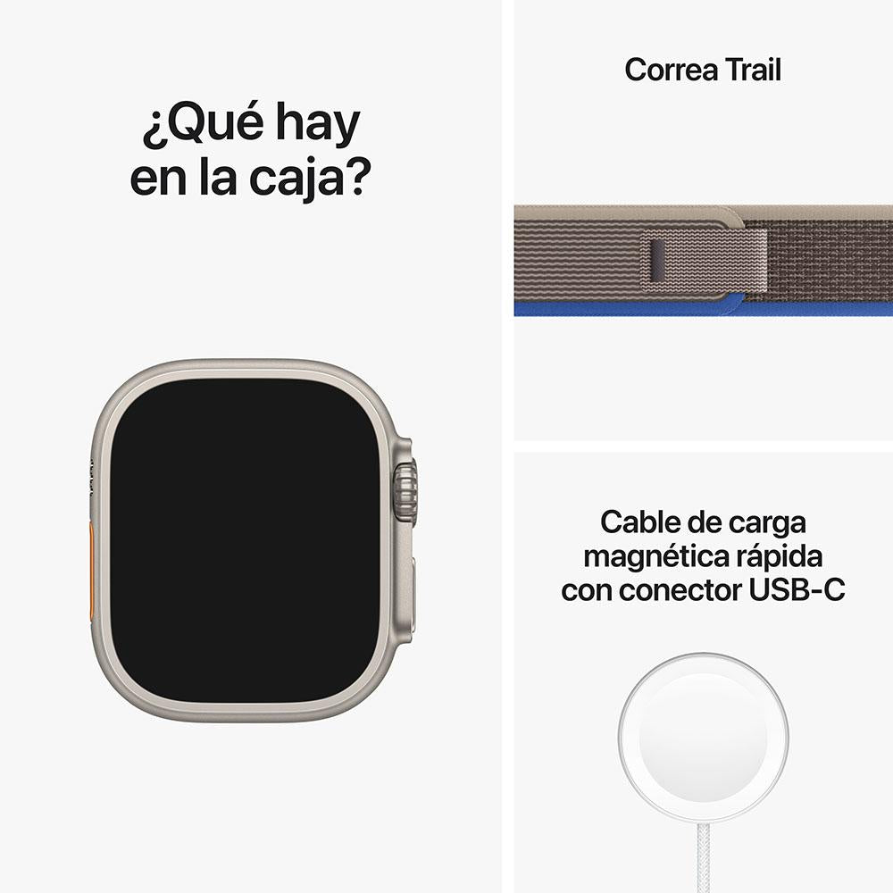 Apple Watch Ultra (GPS + Cellular) - Caja de titanio de 49 mm - Correa Loop Trail azul/gris - Talla M/L
