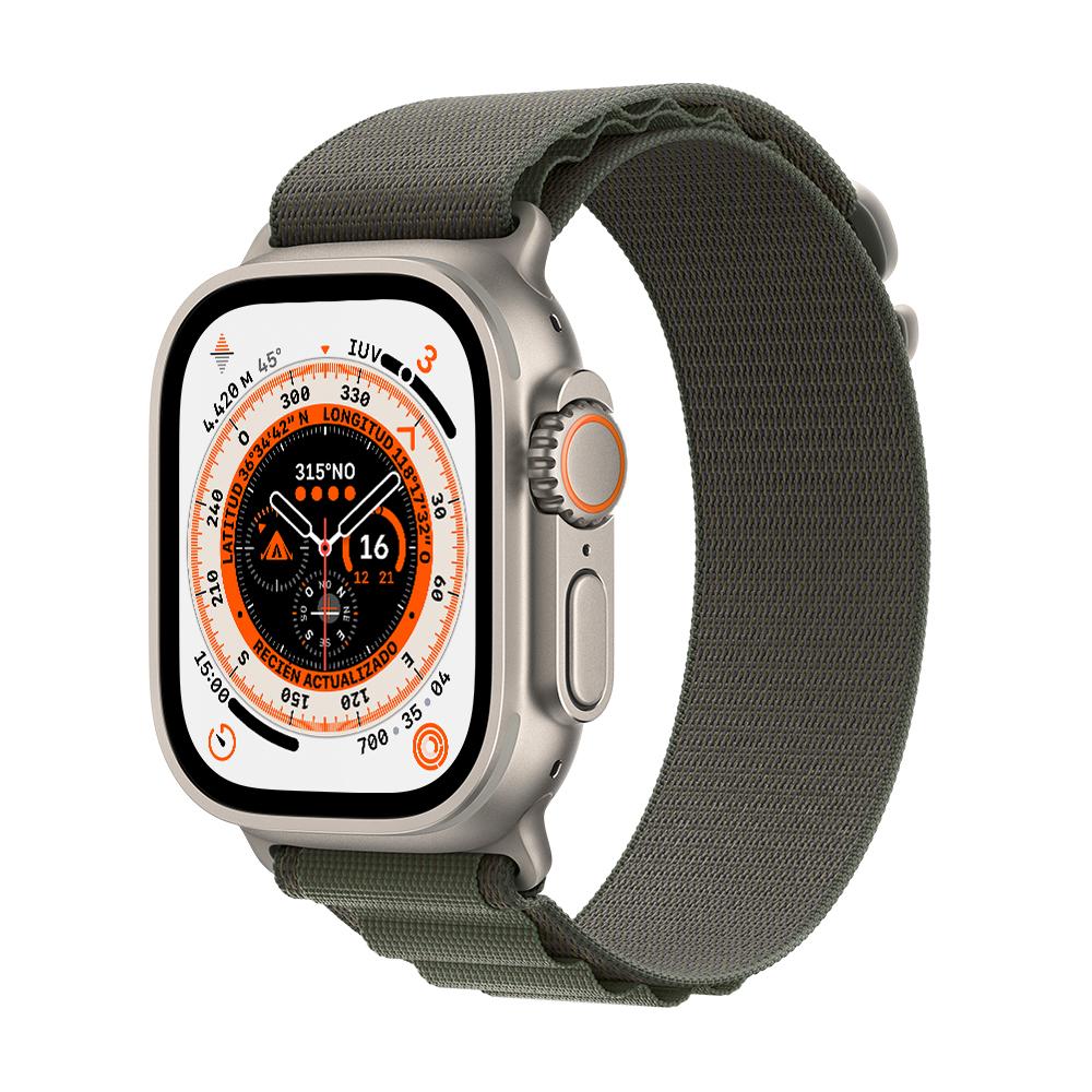 Apple Watch Ultra (GPS + Cellular) - Caja de titanio de 49 mm - Correa Loop Alpine verde 