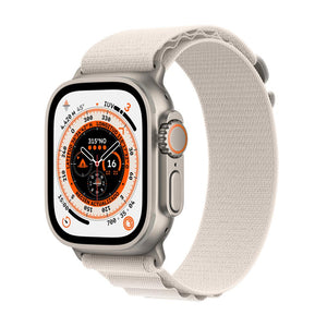 Apple Watch Ultra (GPS + Cellular) - Caja de titanio de 49 mm - Correa Loop Alpine blanco estrella - Talla M
