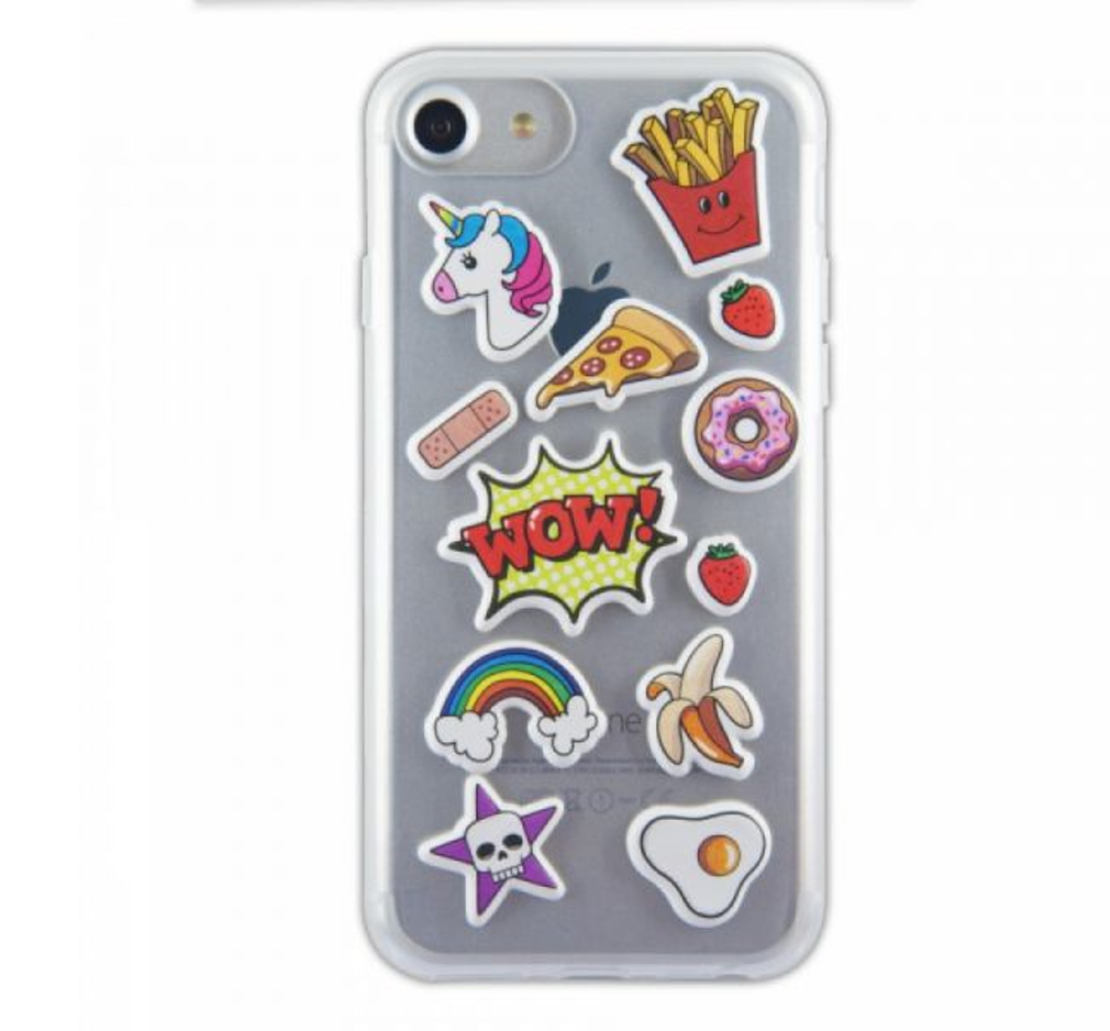 Case puffy stickers Para iPhone 6, 6s, 7 & 8