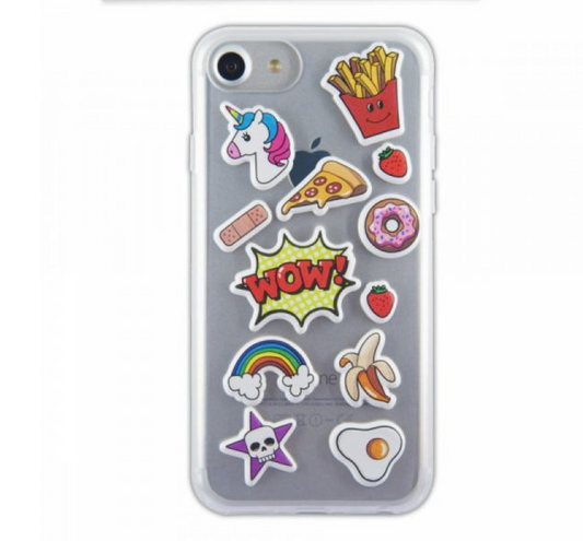 Case puffy stickers Para iPhone 6, 6s, 7 & 8