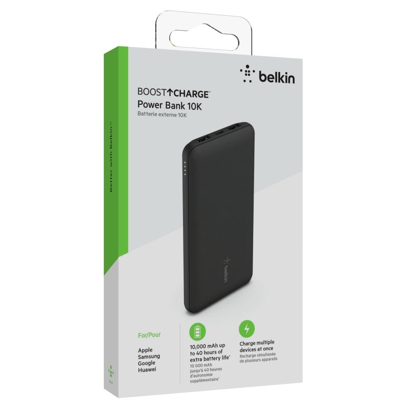 BATERIA BELKIN 3 PUERTOS USBA/USBA/USBC 10000 MAH BLACK