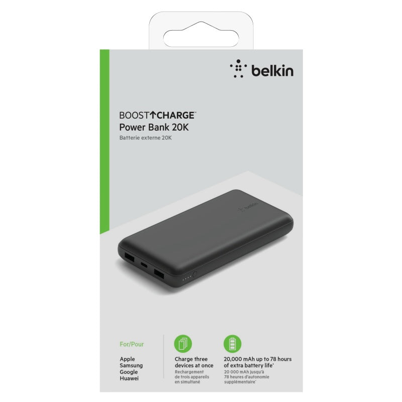 BATERIA BELKIN 20000MAH USB-A/USB-C BLK