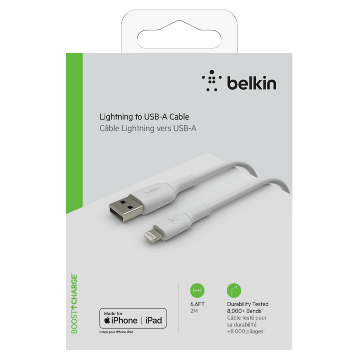 Cable Belkin USB-A a Lightning - 2M - Mixit - Blanco