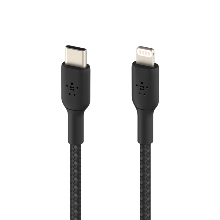 Cable Belkin USB-C a Lightning - 1M - Trenzado - Negro