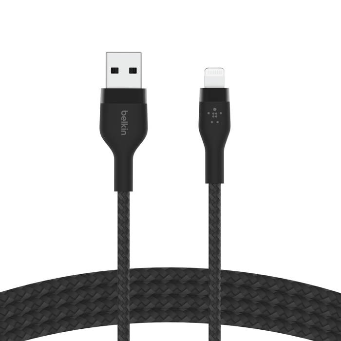 Cable Belkin USB-A a Lightning - 1M - Pro Flex - Negro