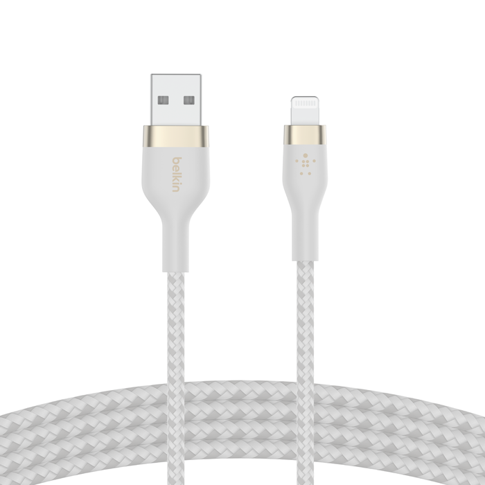 Cable Belkin USB-C a Lightning - 2M - Pro Flex - Blanco