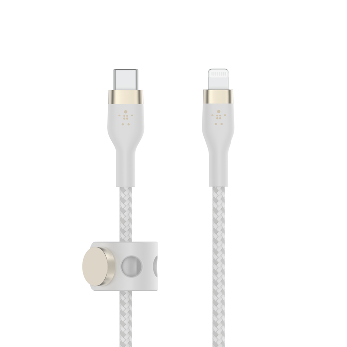 Cable Belkin USB-C a Lightning - 3M - Pro Flex - Blanco