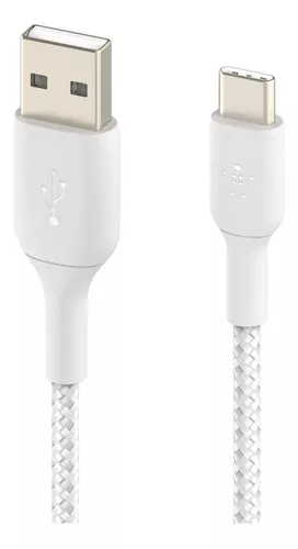 CABLE BELKIN BRAIDED USB-C/USB-A 2M WH