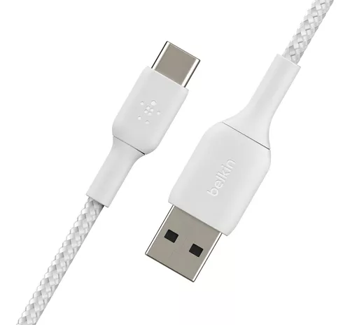 CABLE BELKIN BRAIDED USB-C/USB-A 2M WH