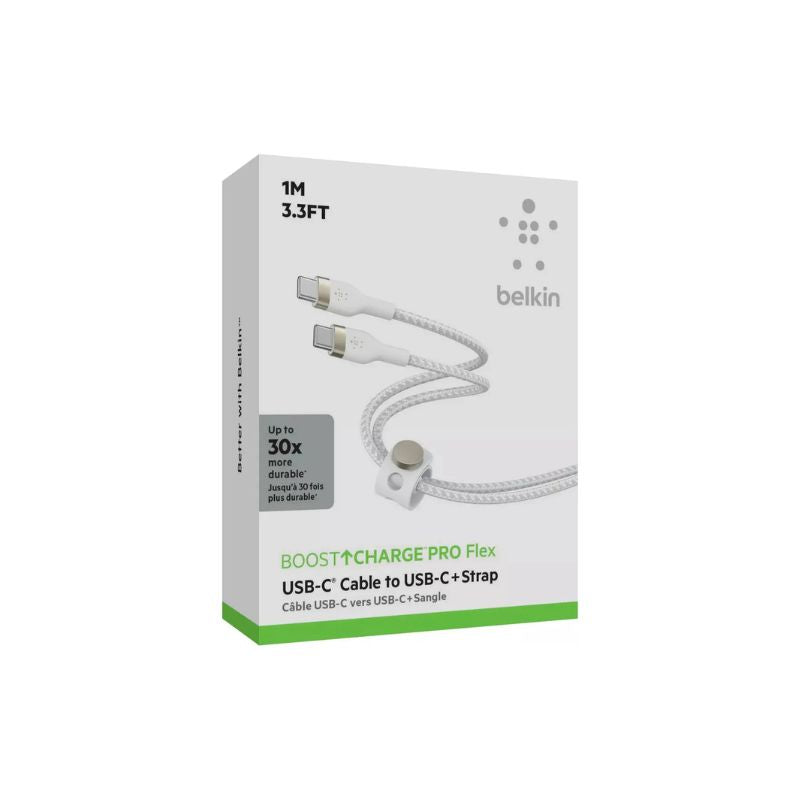 CABLE BELKIN USB-C A USB-C BOOSTCHARGE PRO FLEX 60W 1M WHITE