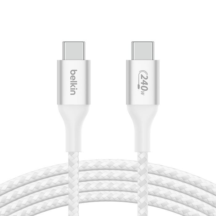 Cable Belkin Braided USB-Cto USB-C 240W Cable 2M - Blanco