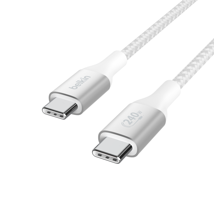 Cable Belkin Braided USB-Cto USB-C 240W Cable 2M - Blanco