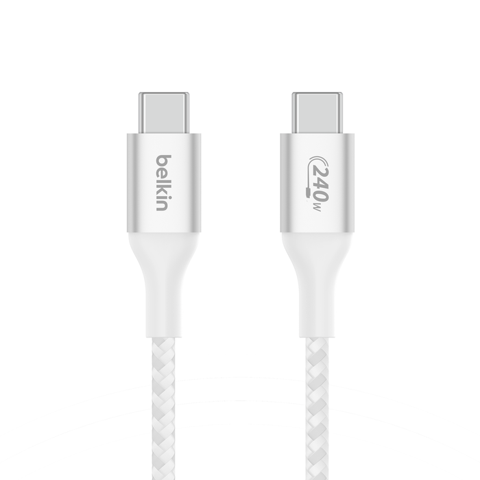 Cable Belkin Braided USB-Cto USB-C 240W Cable 2M - Blanco