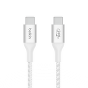 Cable Belkin Braided USB-Cto USB-C 240W Cable 2M - Blanco