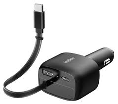 ADAPTADOR BELKIN PARA CARRO 75W 2 PUERTOS USB-A USB-C BLACK