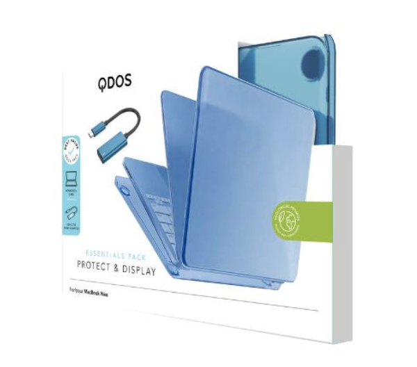 CARCASA QDOS PACK + ADAPTADOR USBC A HDMI PARA MACBOOKNEO INDIGO