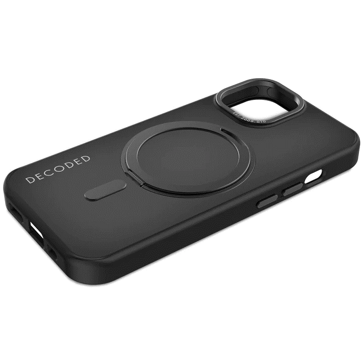 Case de soporte de lazo transparente de plastico reciclado para iPhone 15 -  Negro Esmerilado