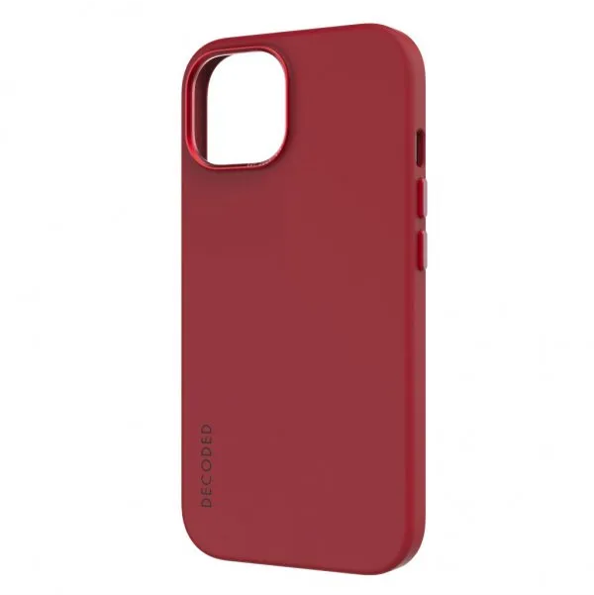 Case de silicona antimicrobiana DECODED para iPhone 15 Pro -  Rojo