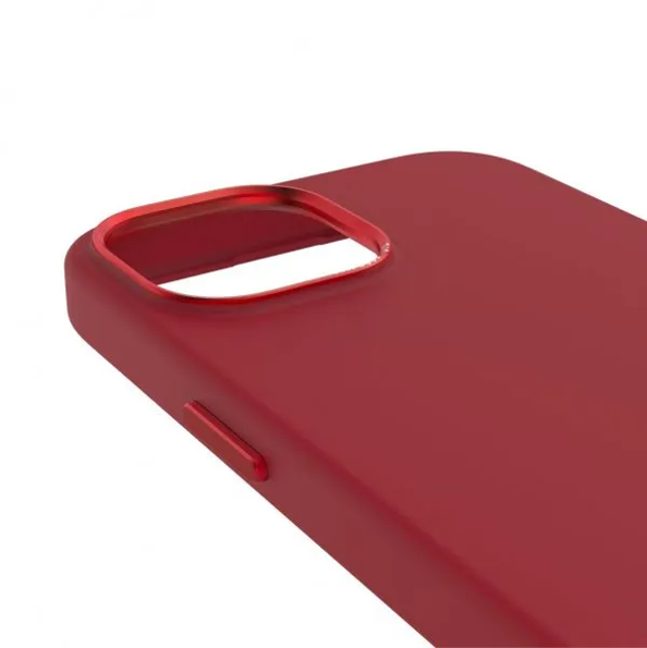 Case de silicona antimicrobiana DECODED para iPhone 15 Pro -  Rojo