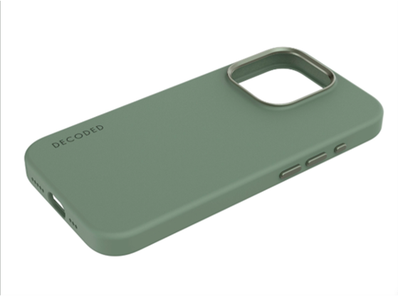 Case de silicona antimicrobiana DECODED para iPhone 15 Pro -  Verde