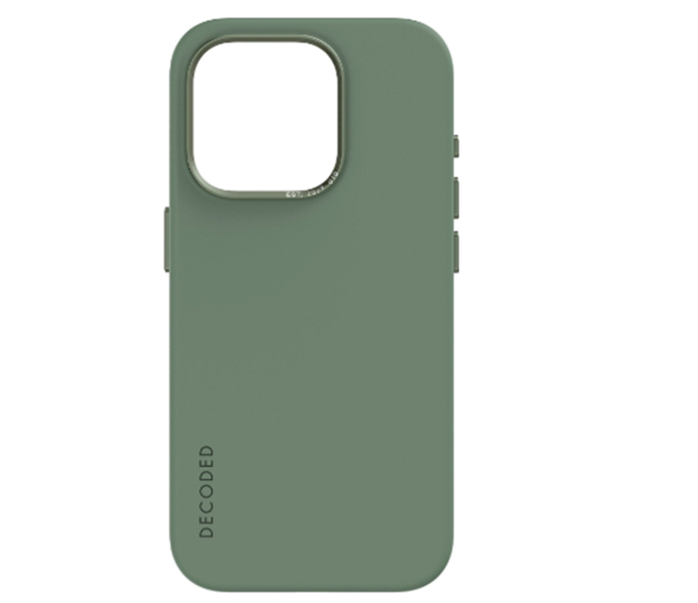 Case de silicona antimicrobiana DECODED para iPhone 15 Pro -  Verde