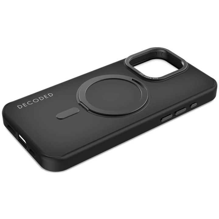 Case de soporte de lazo transparente de plastico reciclado para iPhone 15 Pro -  Negro Esmerilado