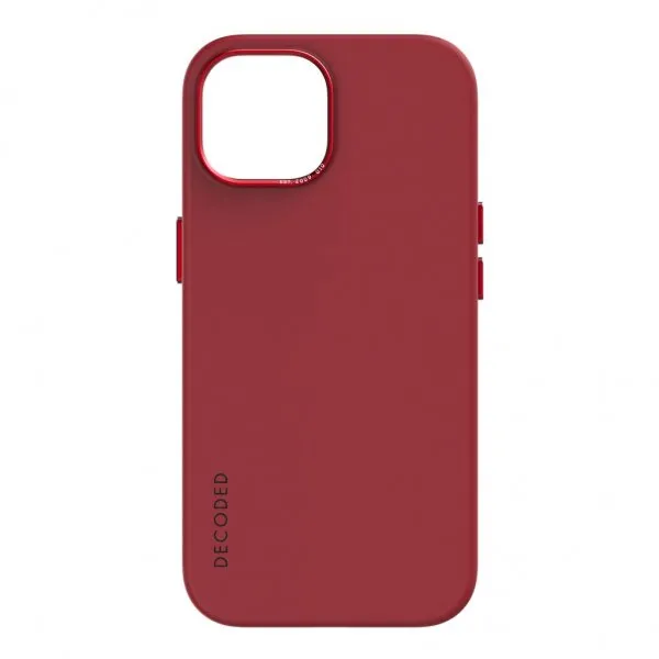 Case de silicona antimicrobiana DECODED para iPhone 15 Pro Max -  Rojo