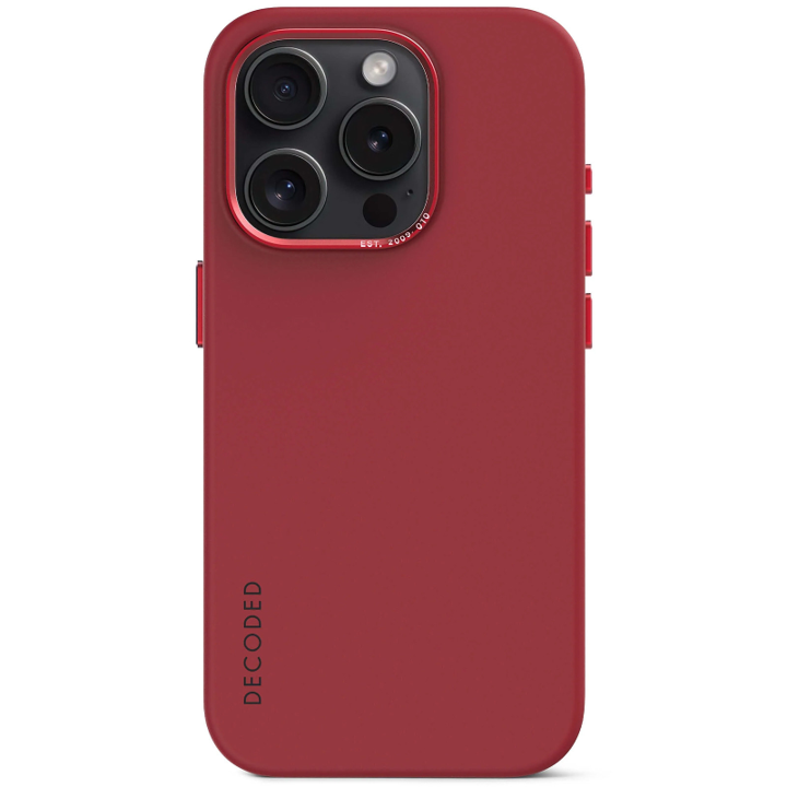 Case de silicona antimicrobiana DECODED para iPhone 15 Pro Max -  Rojo