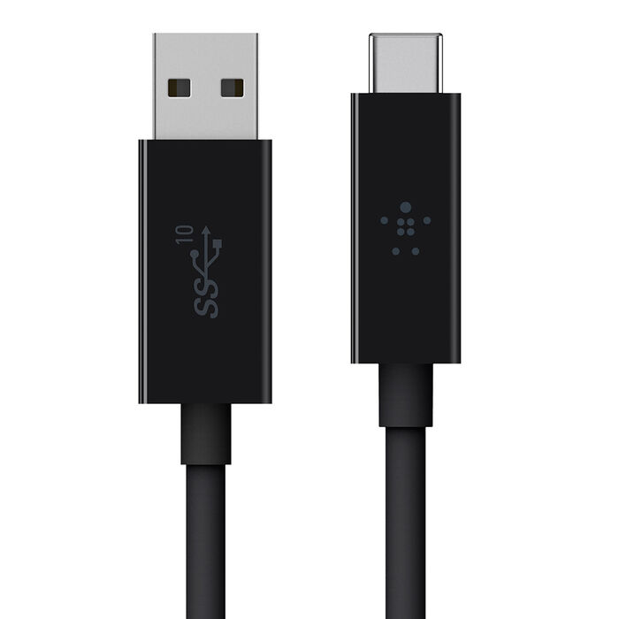 Cable Belkin USB-A a USC-C - 1 M - Súper Speed 3.1 Tranferecia Hasta 10 Gbps - Negro