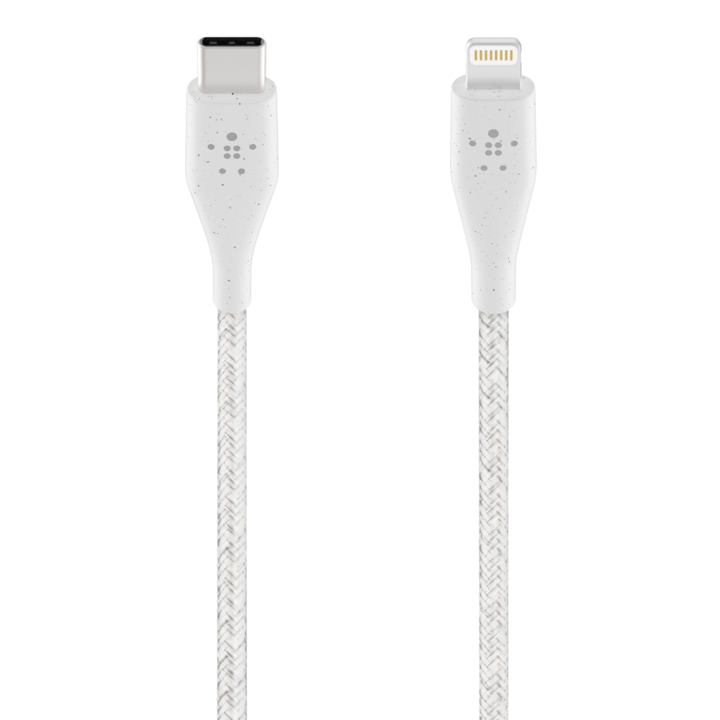 Cable Belkin USB-C a Lightning - 1.2M - DuraTek Plus Carga Rápida - Blanco