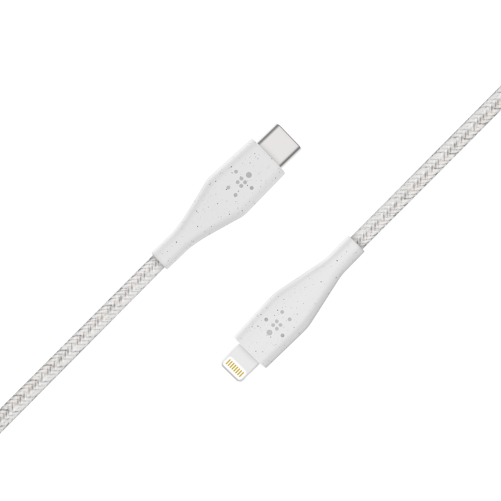 Cable Belkin USB-C a Lightning - 1.2M - DuraTek Plus Carga Rápida - Blanco