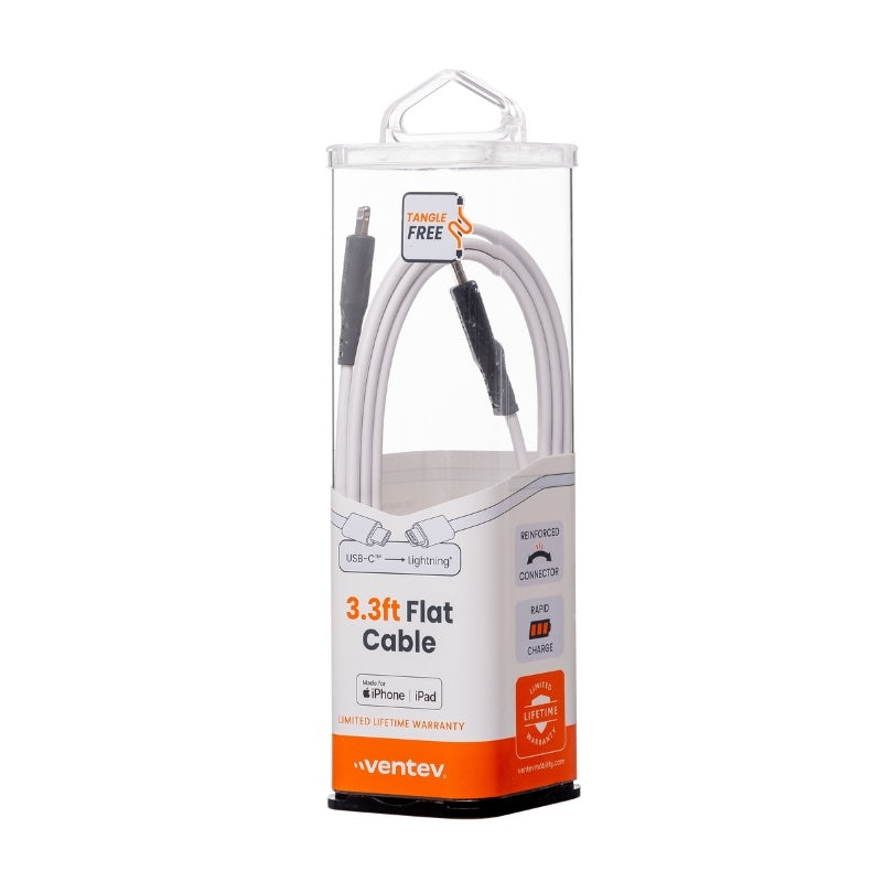 VENTEV FLAT USBC TO  LIGHTNING CABLE 3FT