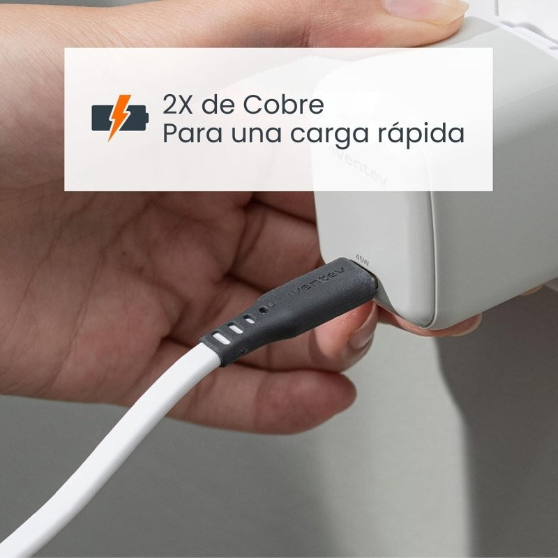 VENTEV FLAT USBC TO  LIGHTNING CABLE 3FT