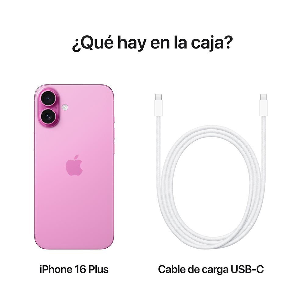 iPhone 16 Plus en color rosa de 128 GB: un smartphone que refleja tu personalidad única. Conócelo en Mac Center Colombia.