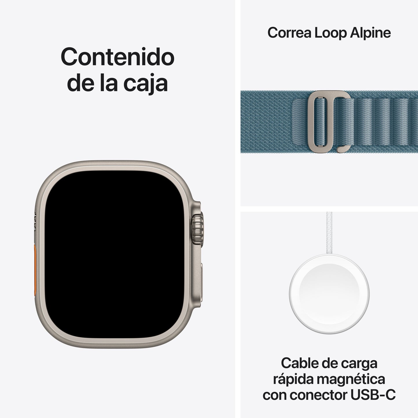 Apple Watch Ultra 3 GPS + Cellular • Caja de titanio natural de 49 mm • Correa Alpine azul claro - L