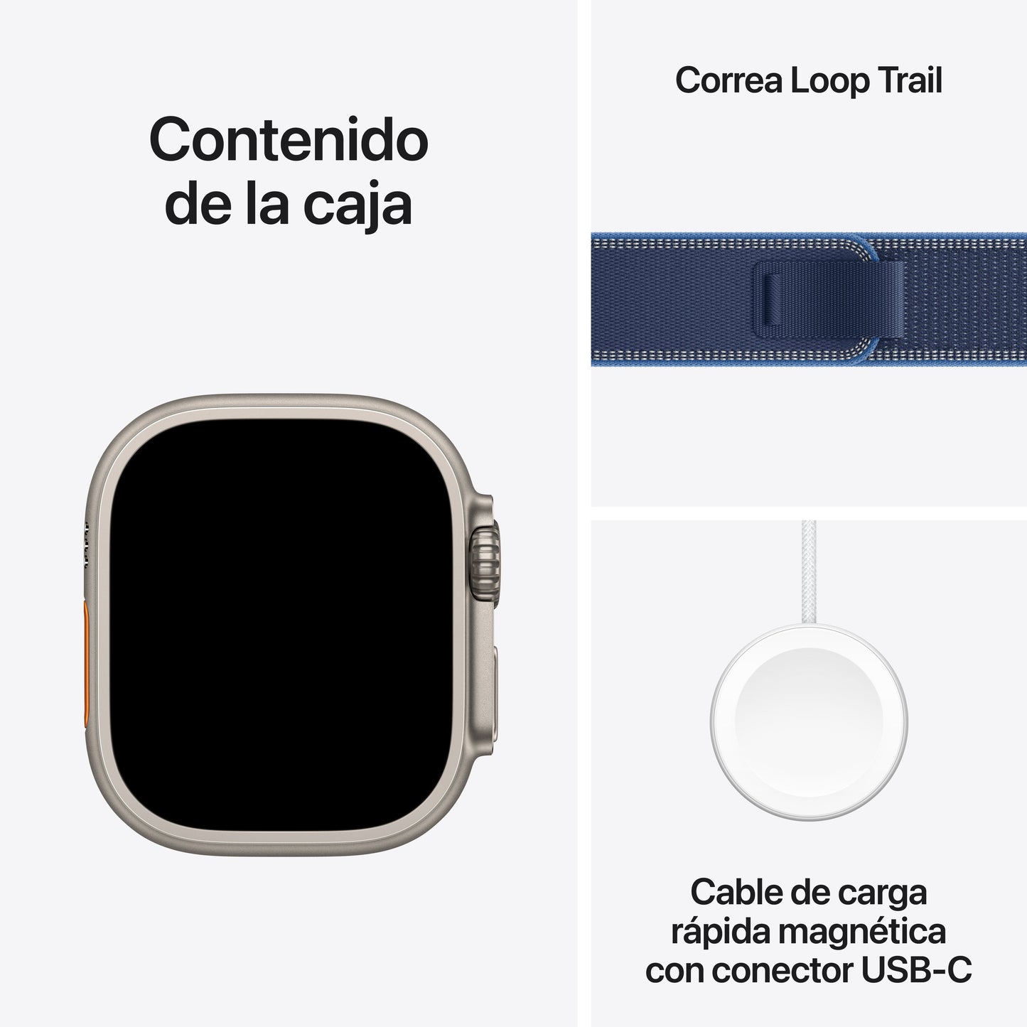 Apple Watch Ultra 3 GPS + Cellular • Caja de titanio natural de 49 mm • Correa Trail azul/azul brillante - M/L