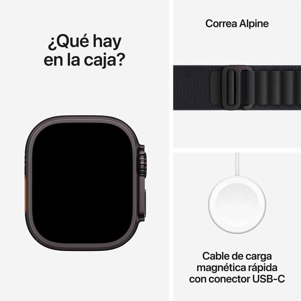Apple Watch Ultra 3 GPS + Cellular • Caja de titanio negro de 49 mm • Correa Alpine negra - M
