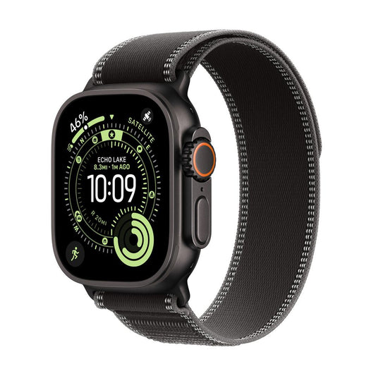 Apple Watch Ultra 3 GPS + Cellular • Caja de titanio negro de 49 mm • Correa Trail negro/carbón - M/L