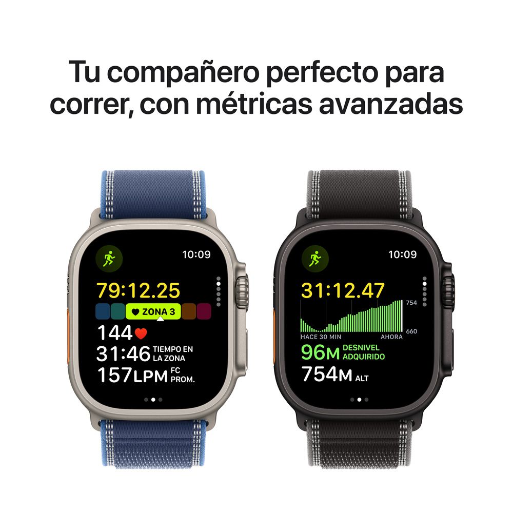 Apple Watch Ultra 3 GPS + Cellular • Caja de titanio natural de 49 mm • Correa Trail azul/azul brillante - M/L