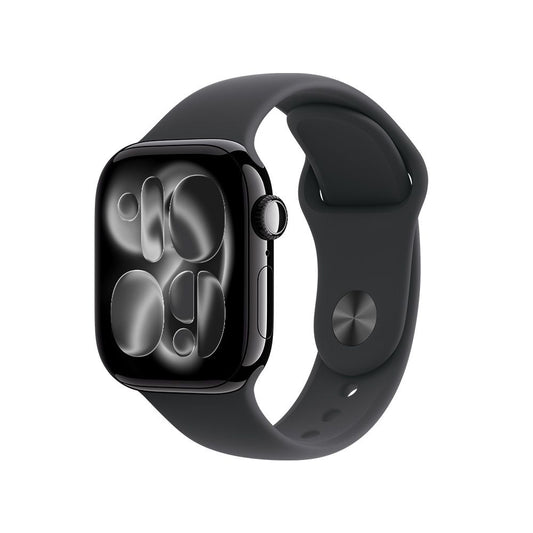 Apple Watch Series 11 GPS • Caja de aluminio negro azabache de 42 mm • Correa deportiva negra – S/M
